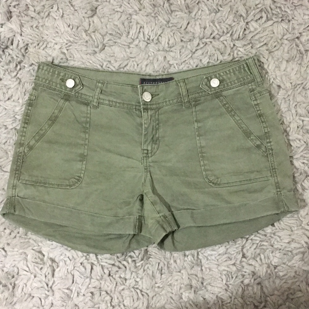 Green Jean Shorts